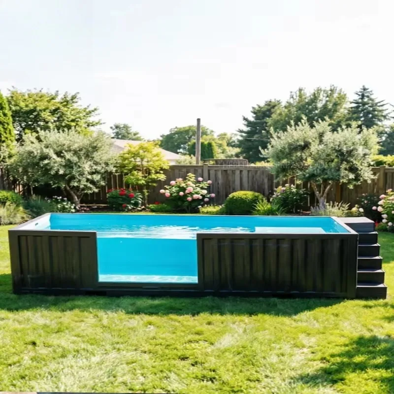 Large Capacity Shipping Container Swimming Pool Extended Custom Length Spacious Internal Space Outdoor Modular Pool Group Party