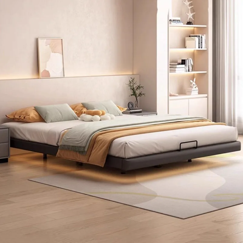 King Size Bedroom Bed Frame Queen Modern Luxury Black Bed Frame Metal Lounge Cama Elastica Pula Space Saving Furniture