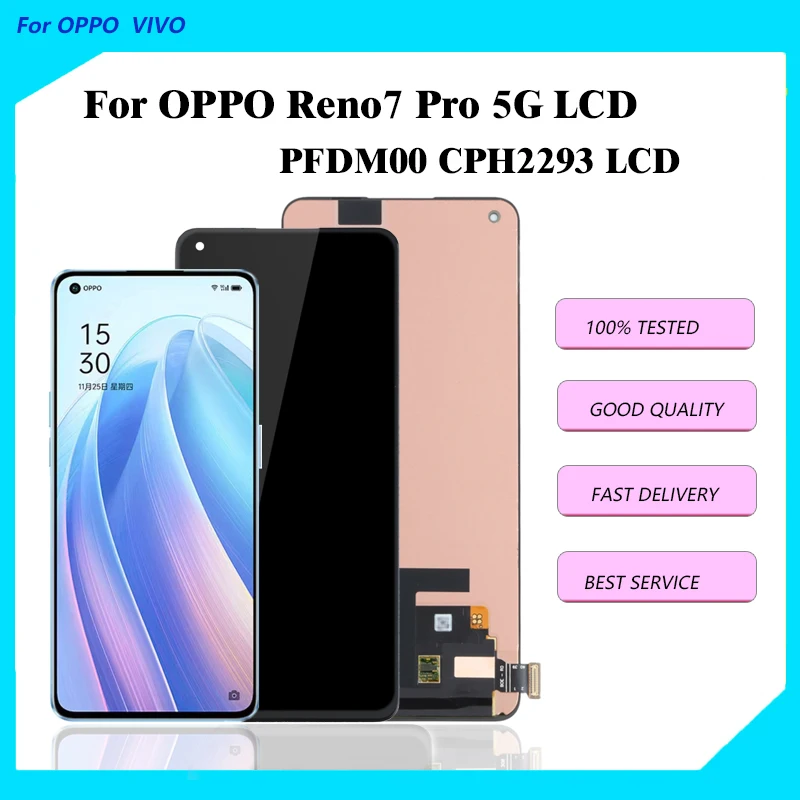 

6.55" Original Amoled For OPPO Reno7 Pro 5G LCD LCD Display Touch Panel Screen Digitizer Assembly for OPPO PFDM00 CPH2293 LCD