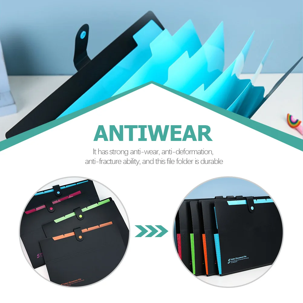 

4Pcs Accordion File Folder Large Capacity Document Organizer Portable Filing Folder for Office School Home Travel Expandable