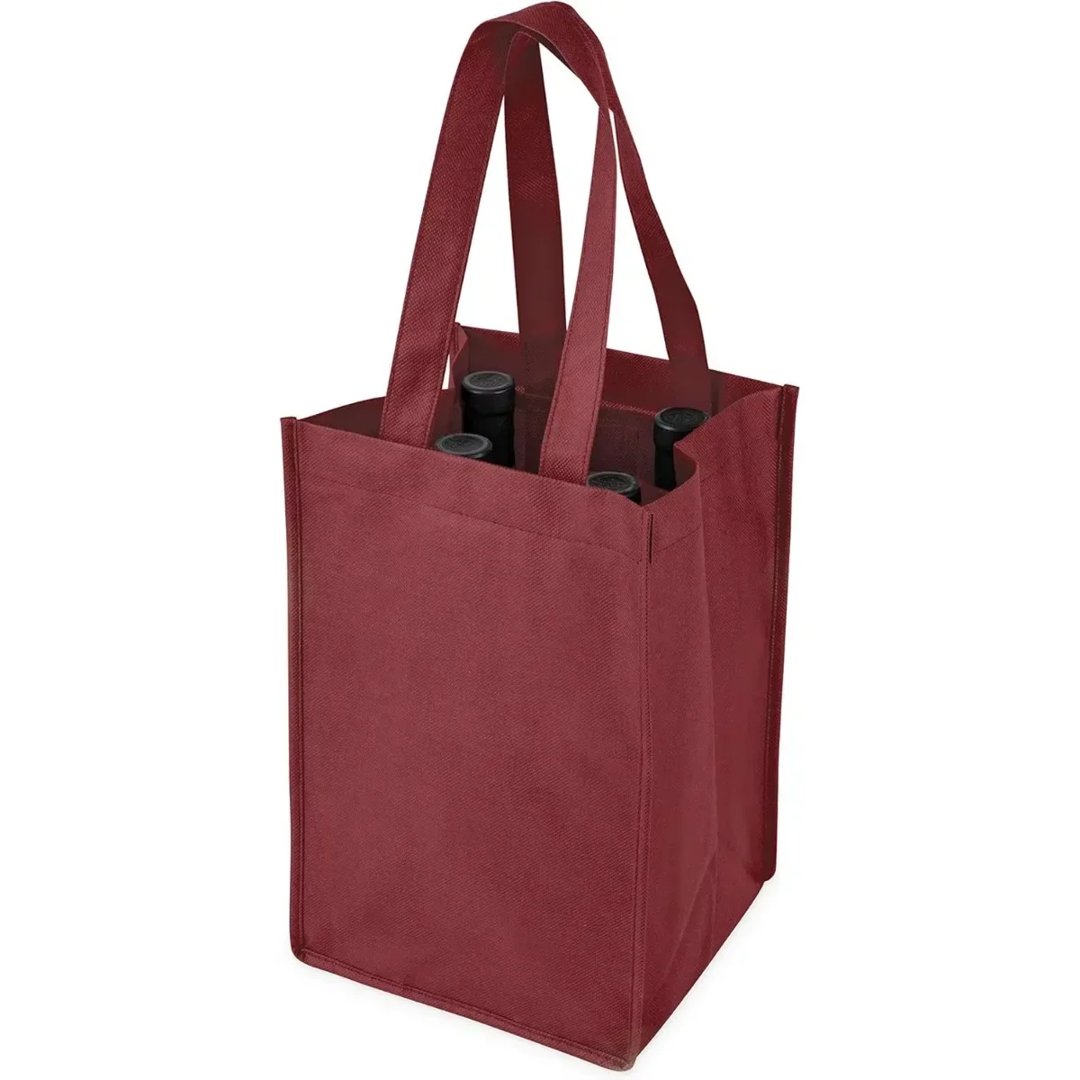 

Stylish 4 Bottle Wine Tote Bag, Reusable & Durable Carrier with Dividers. Perfect Wine Gift Bag for Travel, Picnic, Party Gifts.