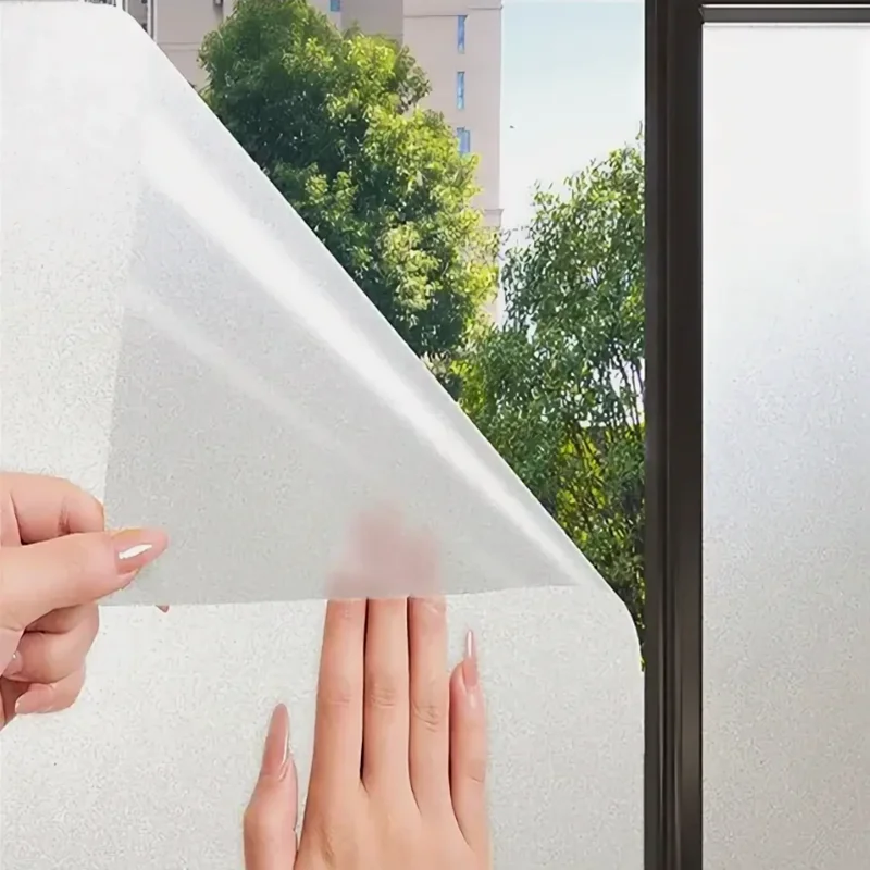 45/55cm Mattglas-Fensterfolie für Privatsphäre, elektrostatisch haftend, Badezimmer-Fensteraufkleber, Heimdekorationsfolie
