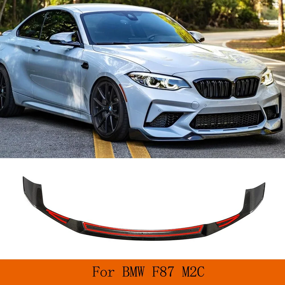 Car Front Bumper Lip Spoiler Splitters For BMW F87 M2C M2 Competition 2018 - 2019 Carbon Fiber Front Body Kits Lip Splitters FRP