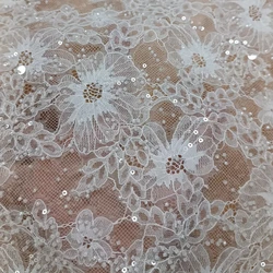 1.3M Wide Lace with Beads Off White Color Wedding Lace French Lace Beaded Wedding Gown Lace 2024 NEW Beading Lace Luxury
