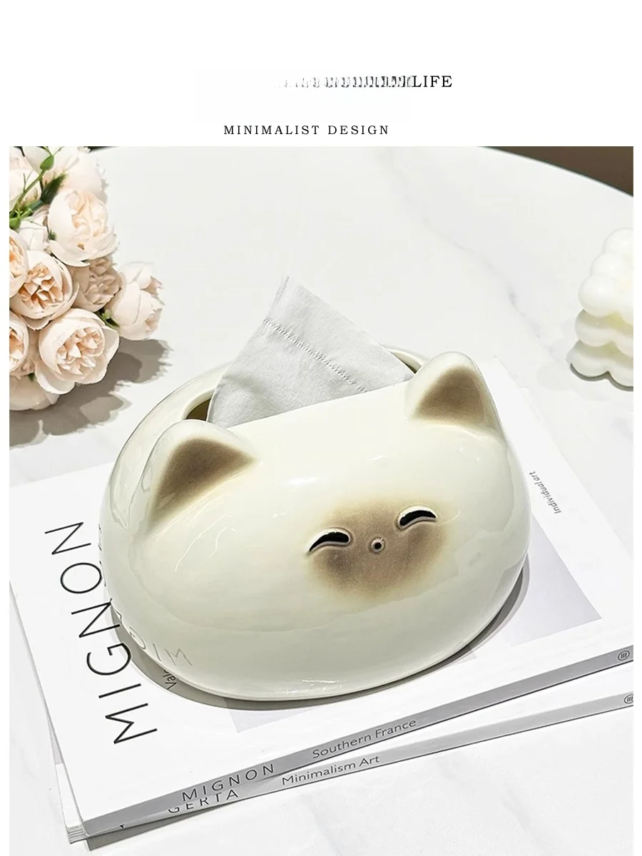 

Tlife Siam Креативный высококачественный современный держатель для салфеток для дома, в кремовом и скандинавском стиле, из керамики, декоративный, для бумажных полотенец
