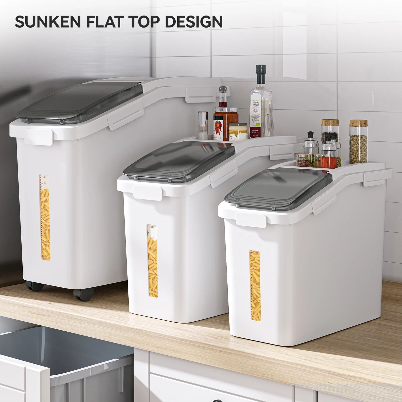 밀폐형 애완동물 사료 보관 용기 대형 애완동물 사료 상자 쌀통