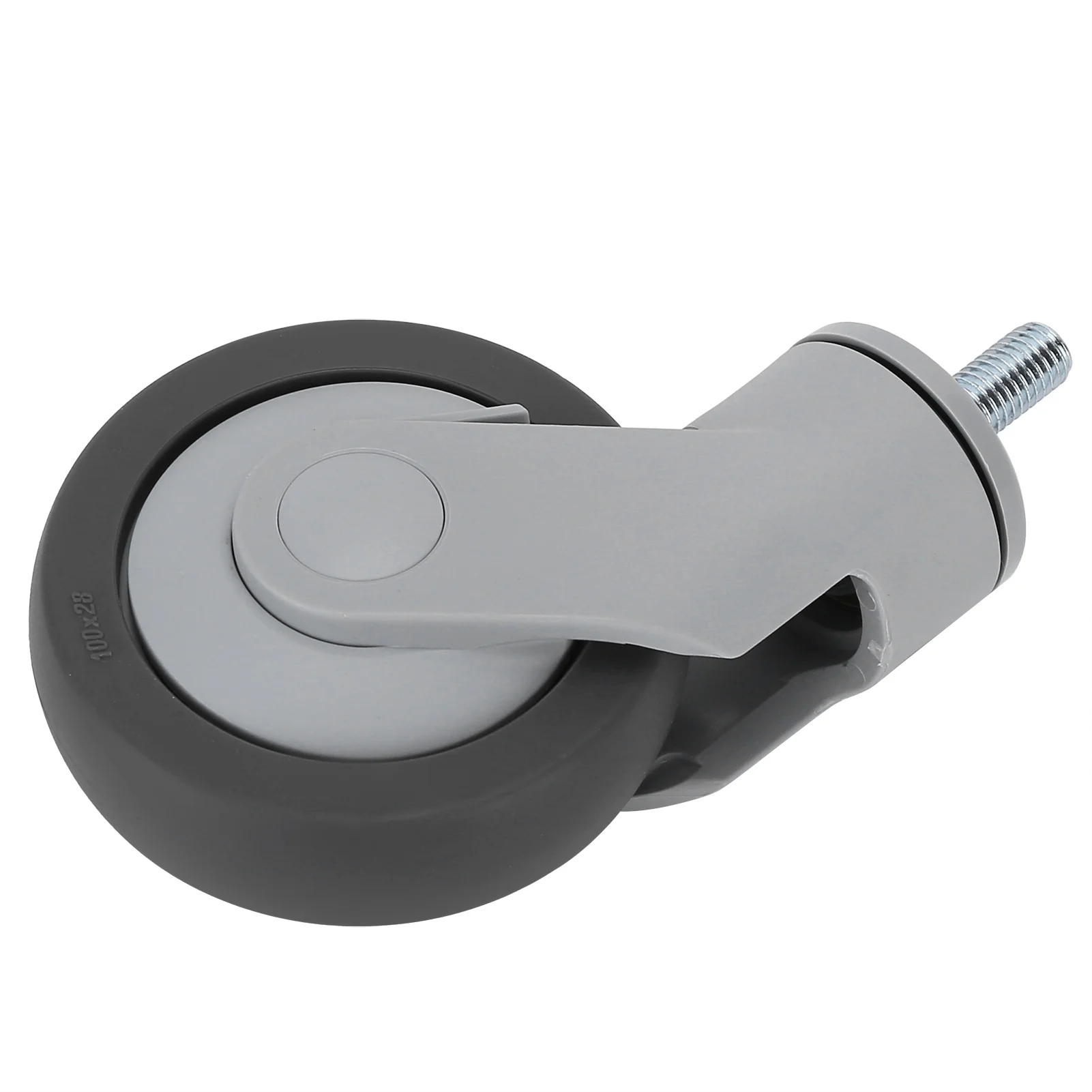 4in Caster TPR Silent Wheel with M12 Thread Stem Furniture Equipment Bottom Rolling Accessories
