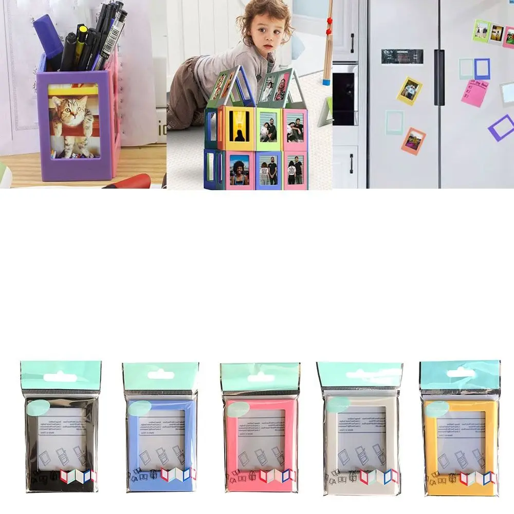 3-Inch Photo Frame Magnet Design Polaroid Photo Frame Mini Acrylic Magnetic Picture Frame Transparent Acrylic Card Display Stand