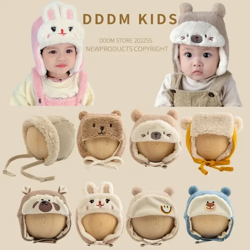 Bonnet de protection des oreilles pour bébé fille, chapeau Leifeng chaud, bonnet animal de dessin animé mignon, vêtements de sauna en peluche pour