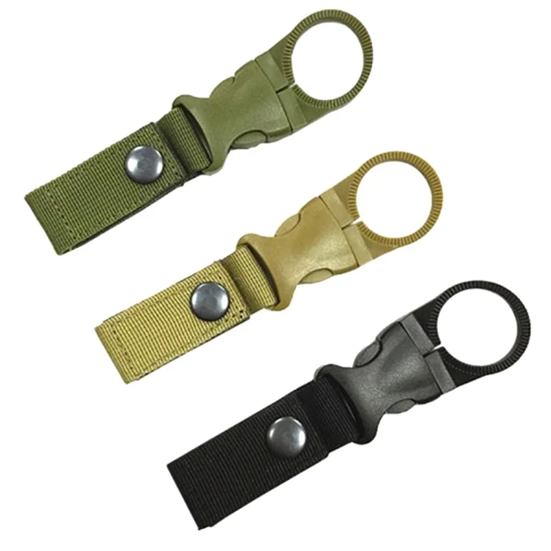 Tactical Nylon Webbing Water Bottle Buckle Multifunctional Carabiner Plastic Mineral Water Clip Water Bottle Quick Buckle