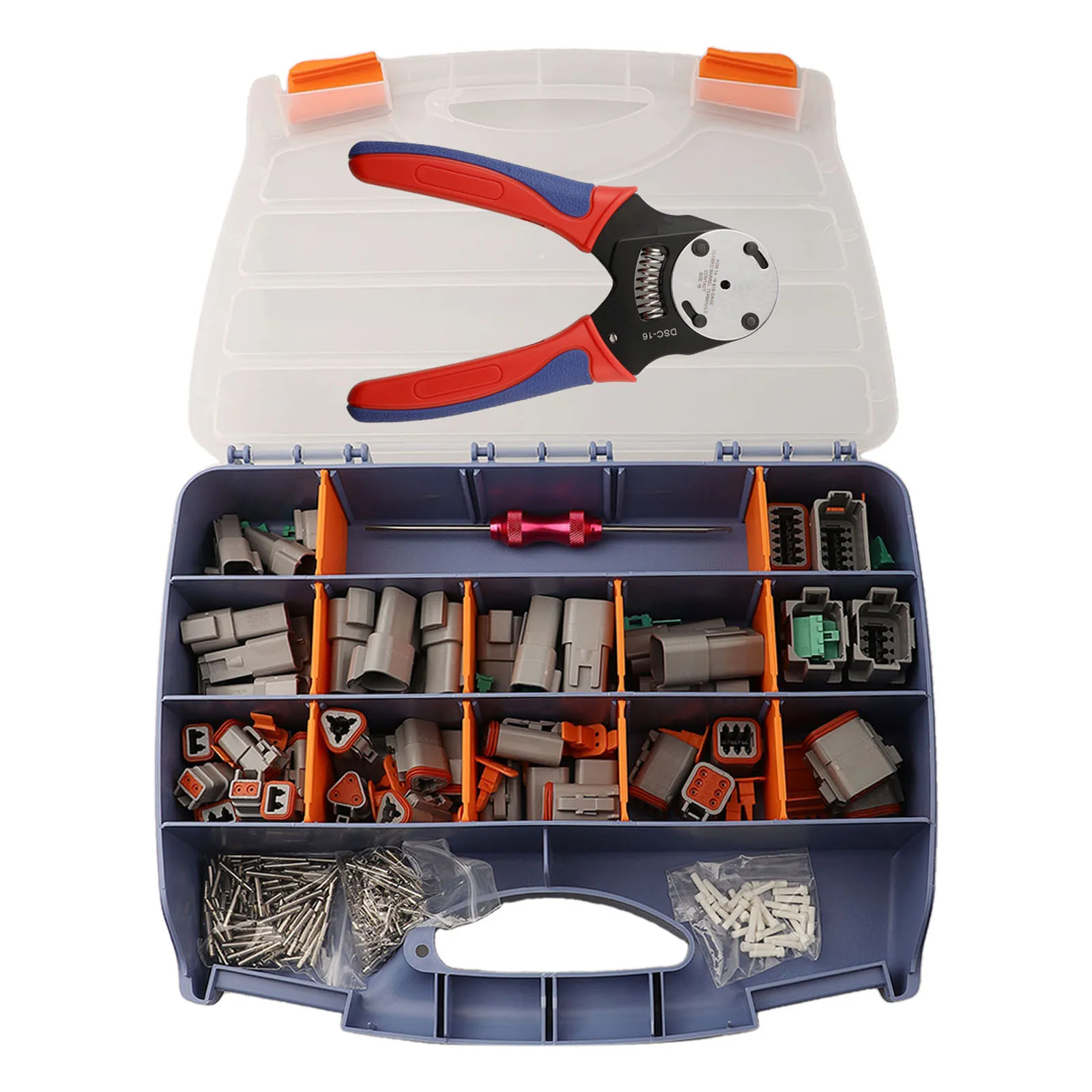 Kit connettori DT da 338 pezzi con strumenti di crimpatura professionali Connettori elettrici affidati per l'edilizia e le industrie minerari