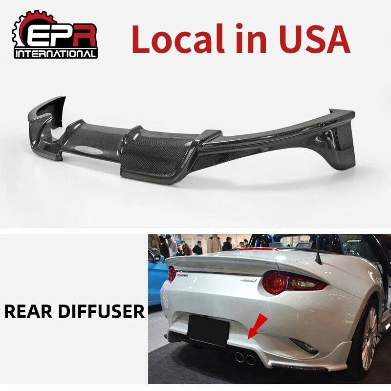 Carbon Fiber Rear Lip For Mazda MX5 ND5RC Miata Roadster ESQ Style Car-styling Glossy Finish Bumper Splitter ND Tuning Part Trim