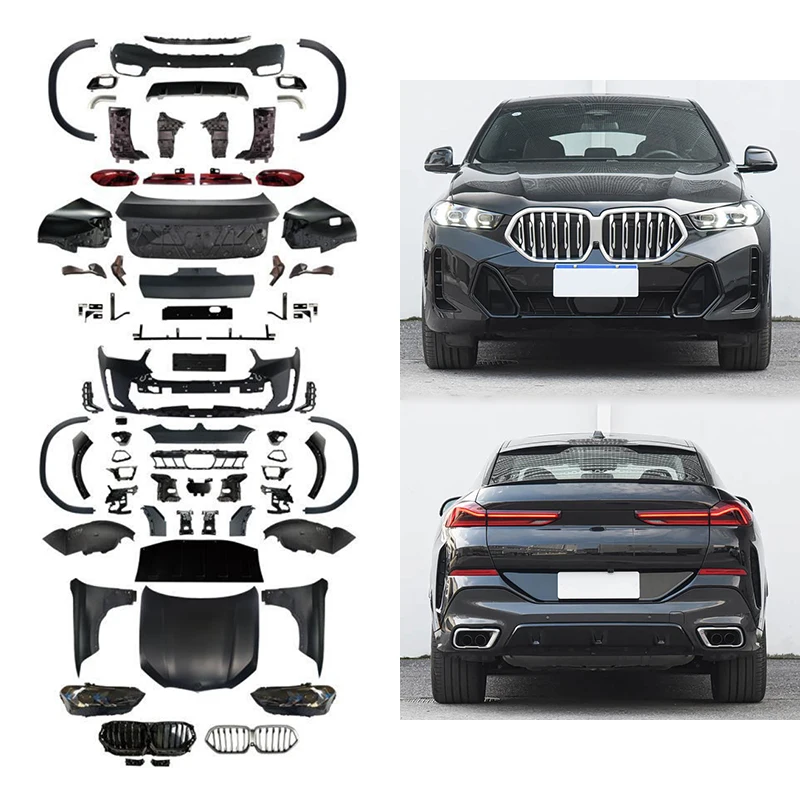 Classic Car Restomod Body Kits2015-2019 Car Modification Upgrade 2024 G06 M-TECH BodyKit Front Bumper Side Skirt Engine Hood H