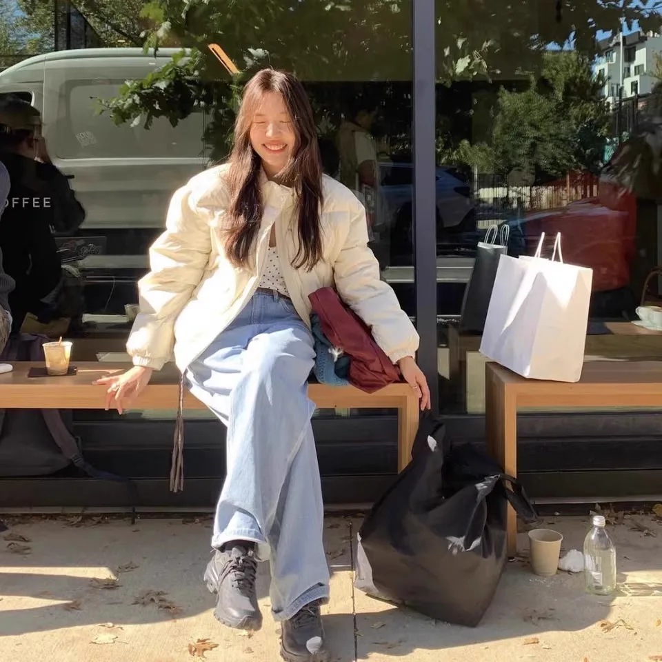 Dongdaemun Tannat قبعة قابلة للفصل خفيفة الوزن أوزة أسفل Jaet ort ملابس خارجية دافئة موسم الشتاء المرأة الكورية Sle فضفاضة تناسب