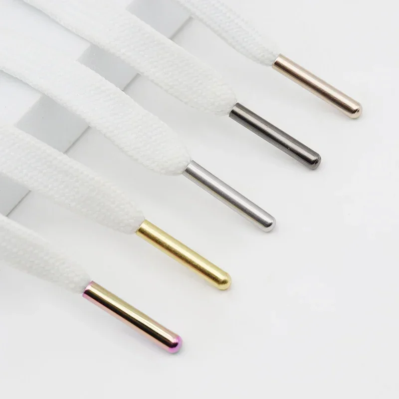 

4pcs/Set of 3.8x22mm Seamless Metal Shoelaces Tips Ends Replacement Repair Gold Plating Aglets DIY Sneaker Kits Copper Silver