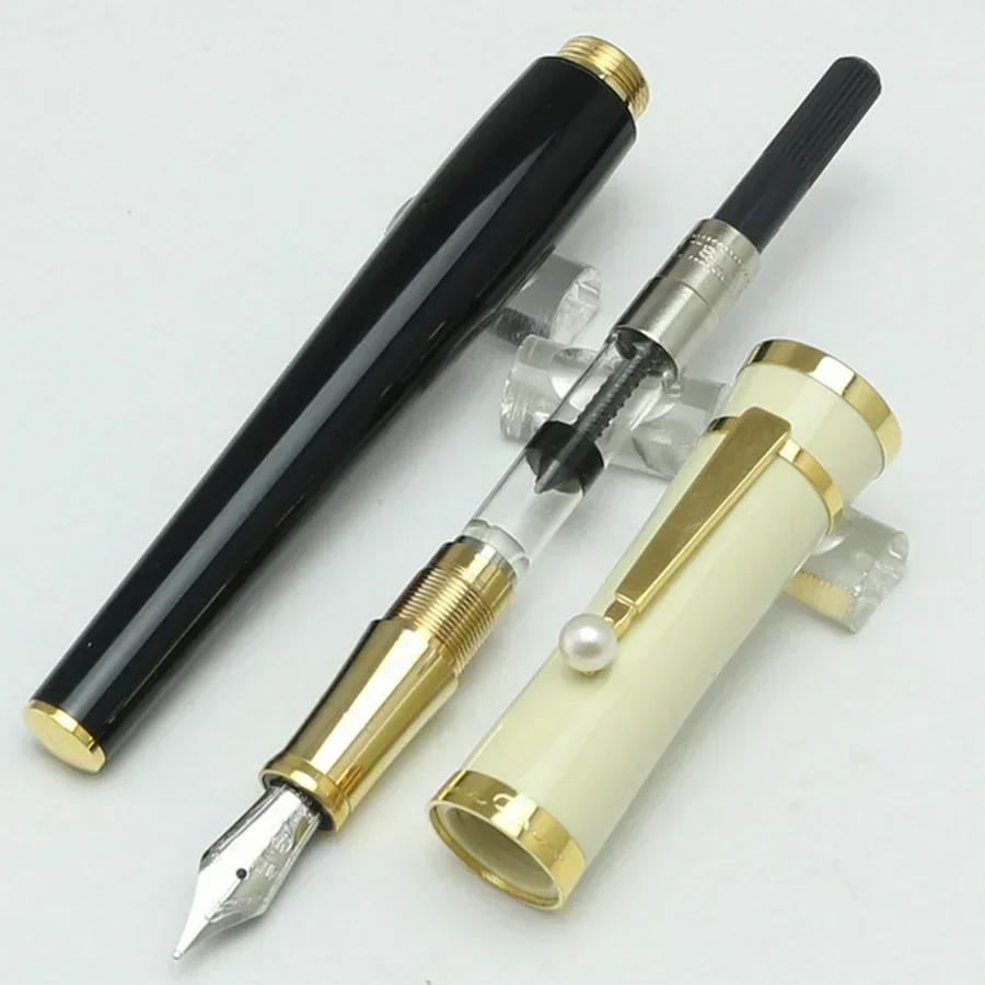 إصدار محدود من مشبك الذهب الفضي Greta Garbo الراتنج نافورة معدنية موضة أقلام الكرة الدوّارة الكتابة مكتب القرطاسية