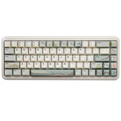 YUNZII Spring Tea 145 Full-Key Dye Sub PBT Custom Keycap with Key-Puller for Cherry Gateron MX Switch Mechanical Gaming Keyboard