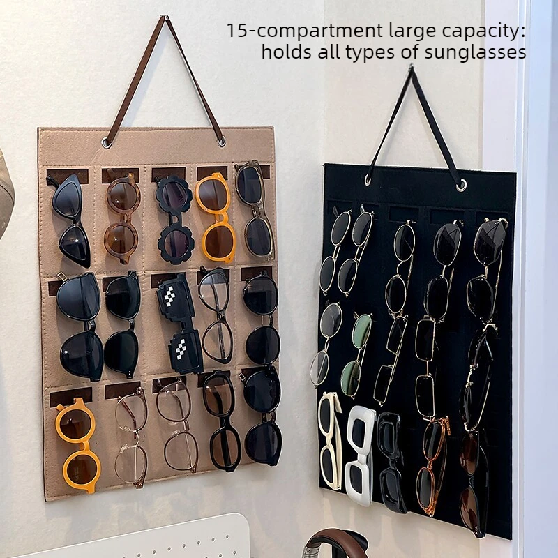 Felt Eyewear Storage Hanging Bag Multi Slots Sunglasses Display Rack Practical Hanging Eyeglass Holder Home Accessory Organizer