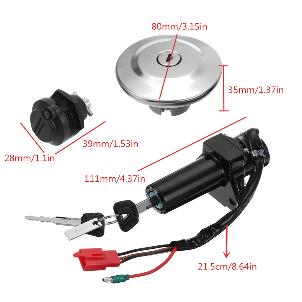 VILLE Switch-Bouchon de gaz de carburant, remplacement de la clé de verrouillage du siège, Yamaha YBR125 Yeria 125 2007-2014