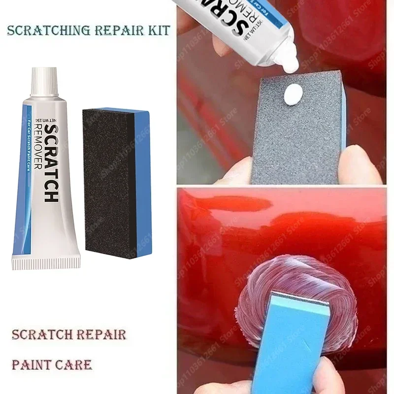 Car Scratch Remover Pasta de polimento com esponja, Smooth Paint Care, Corpo do carro, Remove Scratch Repair, Paint Broken