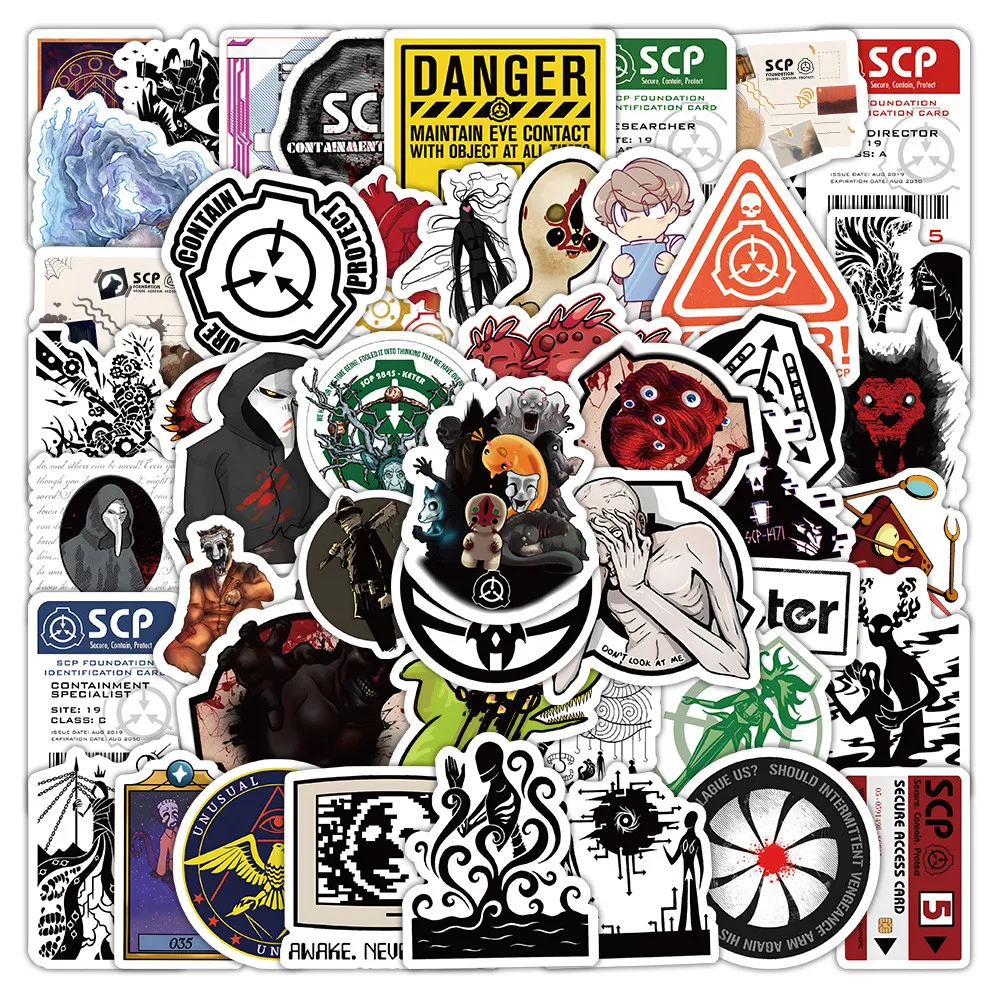 ​ مجموعة ملصقات فتحة SCP مكونة من 60 ورقة - شارات غامضة قابلة للإزالة للمخططين والحرف اليدوية (وثيقة مصممة) (متجر عوالم الرسوم المتحركة)