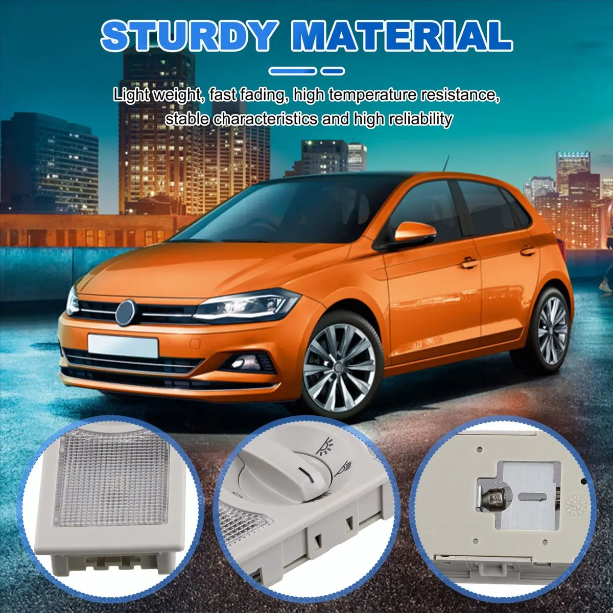 

Car Rear Roof Reading Light Ceiling Lights for 9N 2002-2010 6Q0947291A Gray-A10G