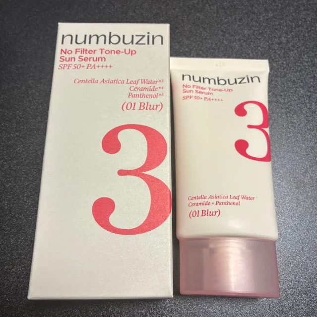 Numbuzin No.3 No Filter Tone-Up Sun Serum SPF50+ PA++++ 50ml Centella Asiatica 01 Blur Sunscreen Sun UV Protection Korean Serum