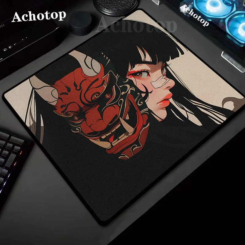 

45x40CM Control And Speed Mouse Pad Mask Girl Premium Mouse Mat Game Professional E-Sports Mousepad High Elastic Desk Mats