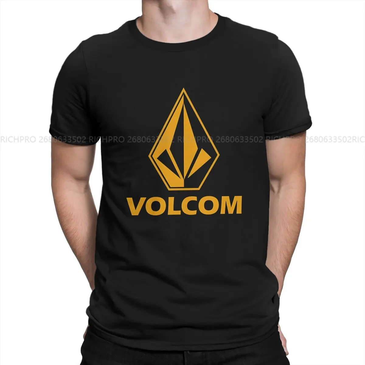 Logo TShirt For Male V-Volcoms Clothing Fashion Polyester T Shirt Comfortable