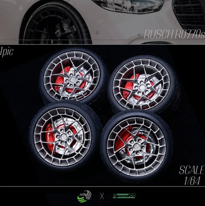 Resin Wheels Car Modified Wheel Hub 1/64 SpeedCG 78/77/76 9.4/10/11mm Rubber Tires Suitable for 1:64 Static Model Cars Boys Gift