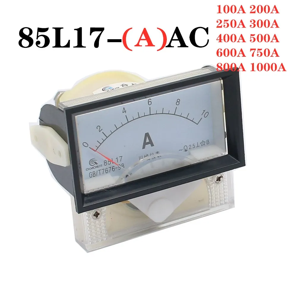 85L17 AC 500A 600A 750A 800A 1000A  Analog Ammeter Panel Current Amper Meter Pointer Diagnostic White 64*56mm