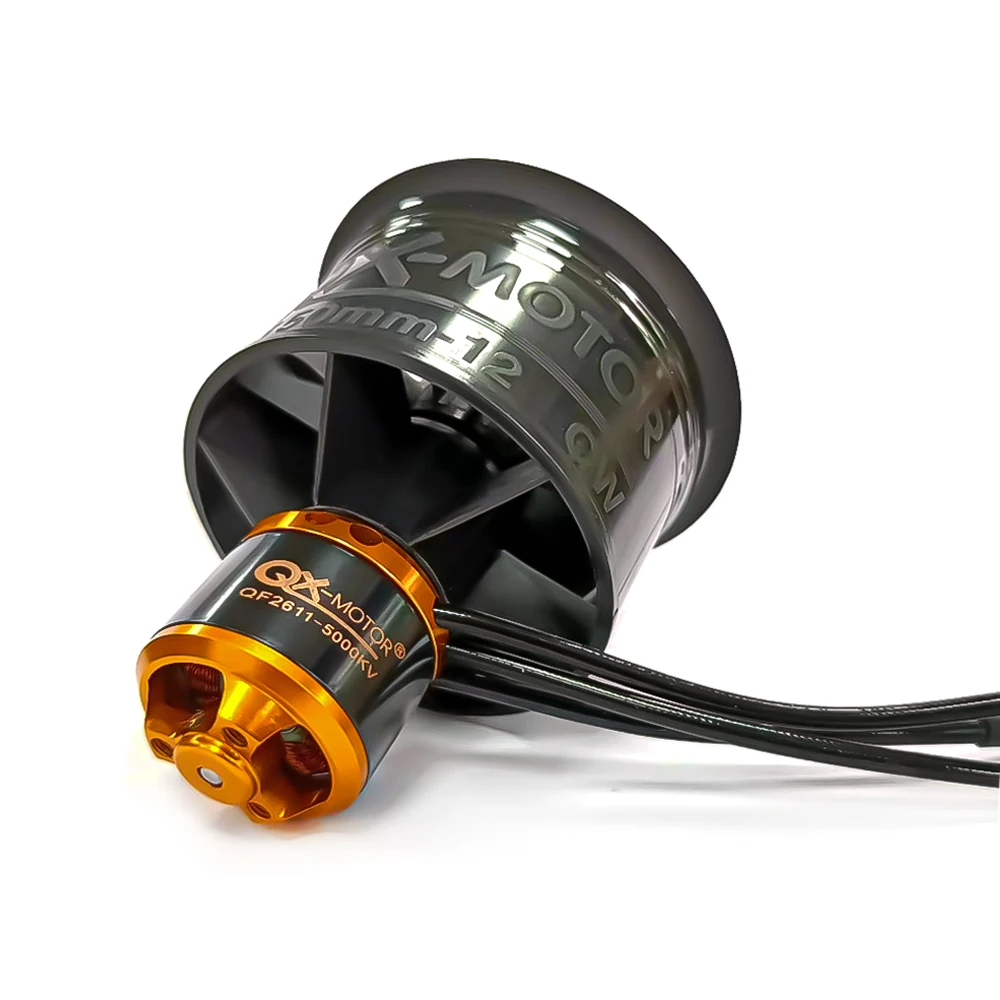 QX-MOTOR 50mm 12 Blades Fan Ducted EDF with Brushless Motor 3-4S for FMS RC Plane EDF RC Helicopter RC Airplane