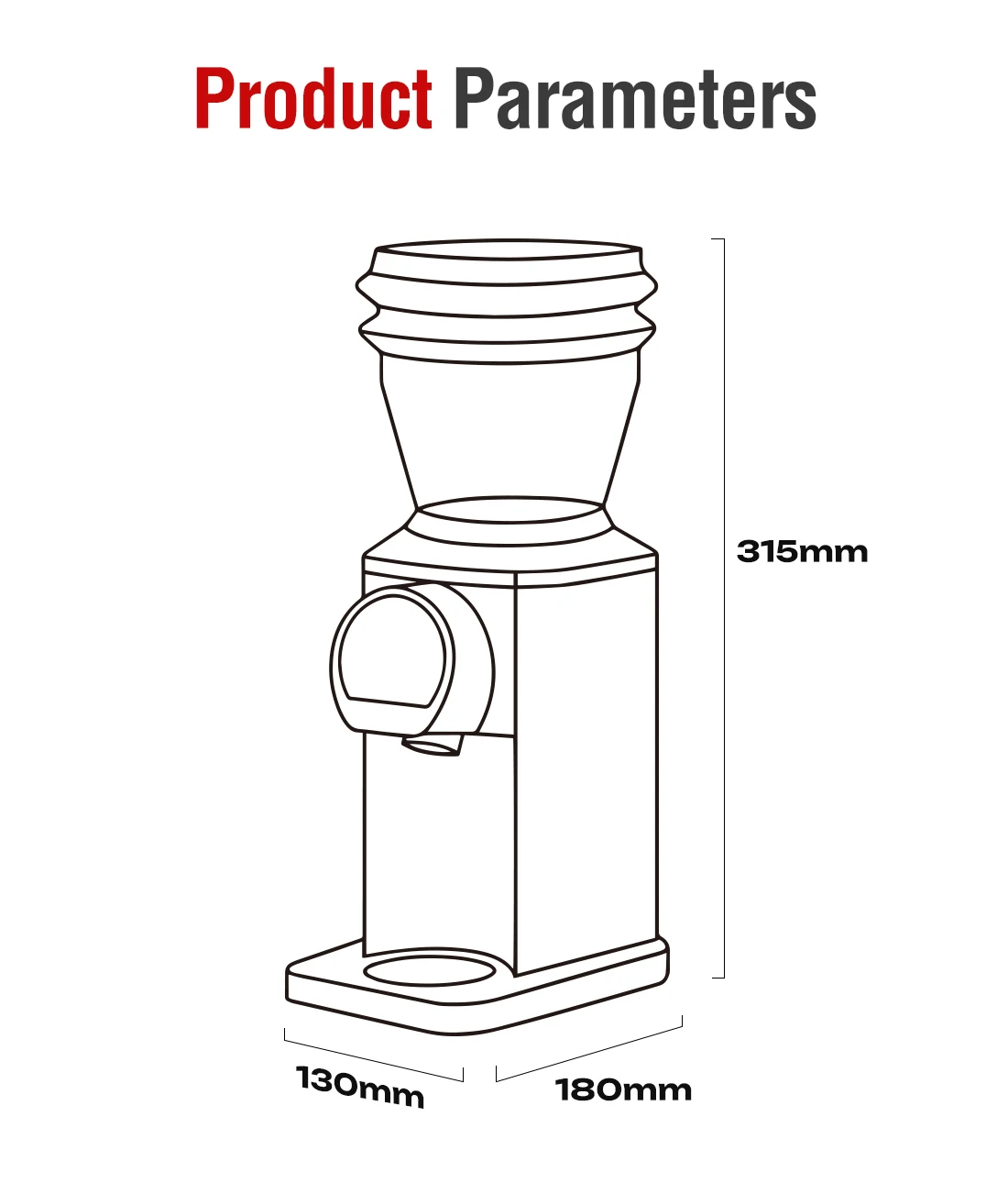 HiBREW G3 Plus 48mm Konische Mahlscheiben Elektrische Kaffeemühle Kompakte Tragbare Kaffeebohnenmühle für Espresso und Türkischen Kaffee – Detail 18