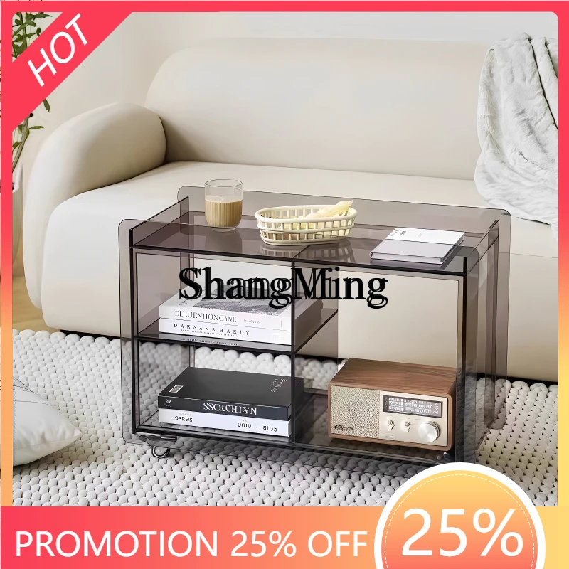 

SM simple movable trolley home storage multi-functional side sofa shelf living room book bedside table