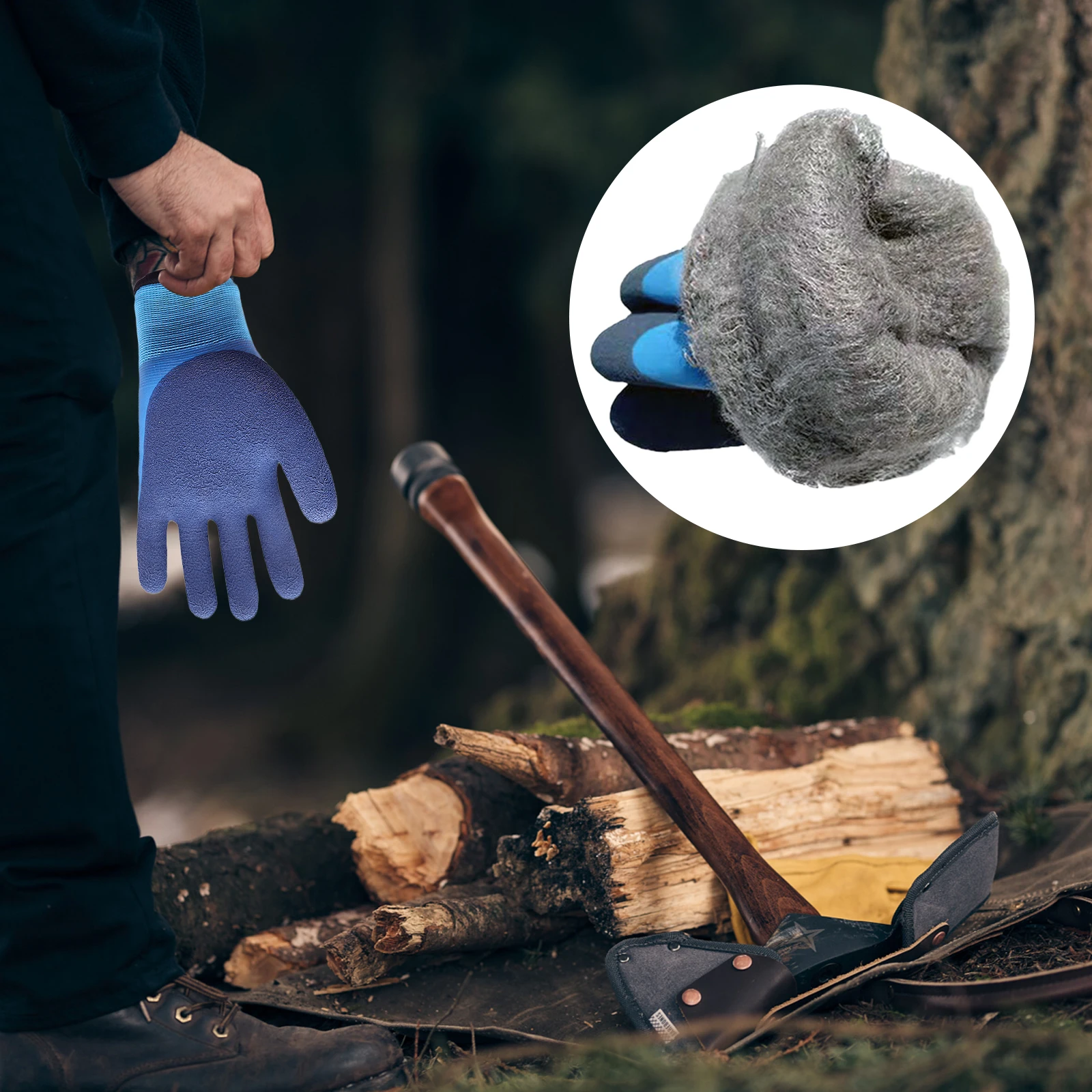 

Зимние резиновые перчатки с мягкой подкладкой, нескользящие утолщенные перчатки для защиты труда, водонепроницаемые для ремонта автомобилей, логистической транспортировки