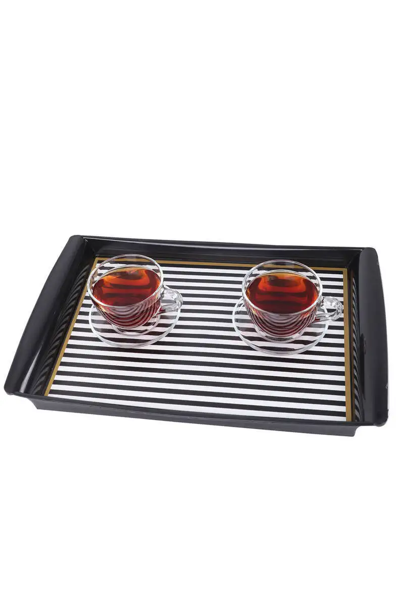 Black Pattern Plastic Tray