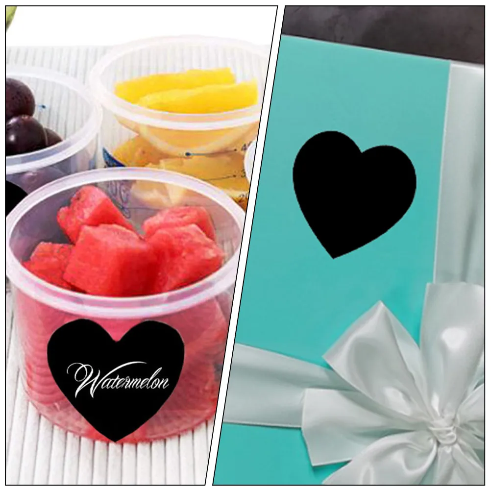 Roll Black Heart Seal Stickers Decorative Self Adhesive Wedding Labels Multi Function Gift Packaging Sticker for Party Favor