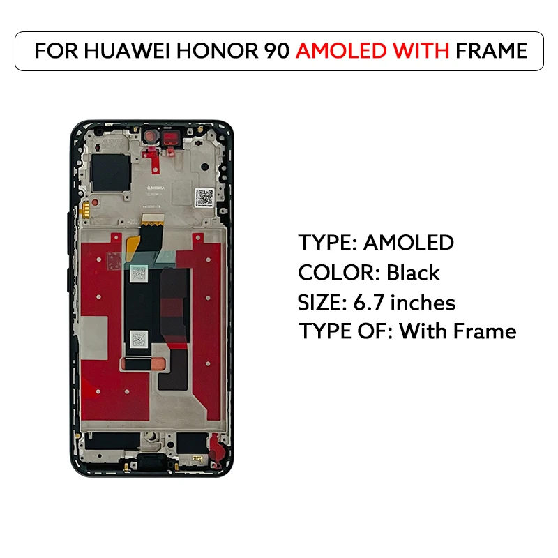 Voor Huawei Honor 90 AMOLED Lcd Touch Screen Digitizer Vergadering Met Frame REA-AN00 REA-NX9 TFT LCD Scherm Reparatie onderdelen