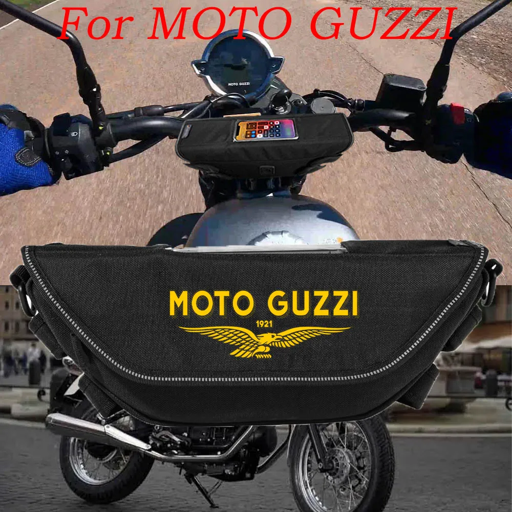 

For Moto Guzzi Retro commemoration V7 V9 V85TT Motorcycle accessory Waterproof And Dustproof Handlebar Storage Bag navigation