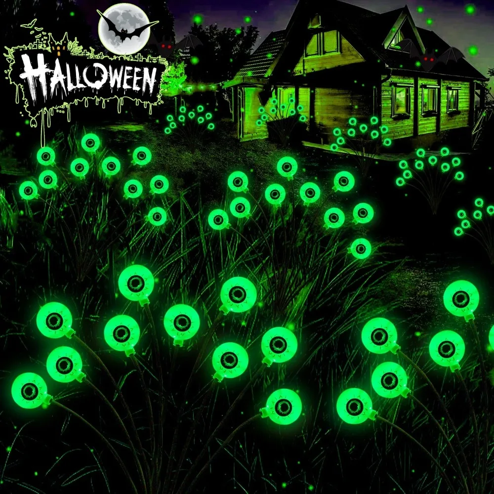 

6/8 Leds Halloween LED Eyeball Lights Solar Garden Lawn Lights Solar Path Outdoor Scary Decoration Lamp for Halloween Party