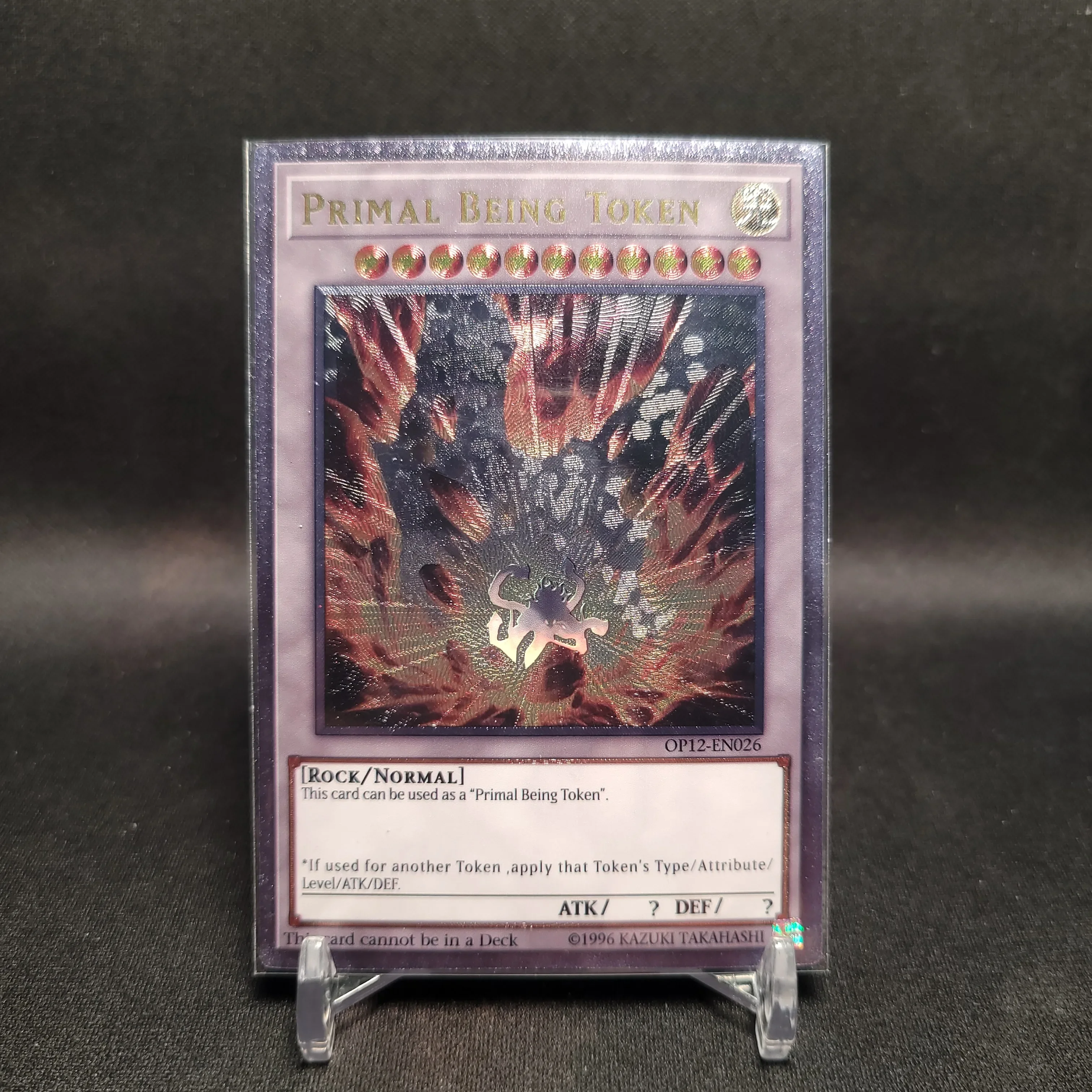 Yu-Gi-Oh  Ultimate Rare OP12-EN026/Primal Being Token Children's Gift Collectible Card Toys (Not Original)