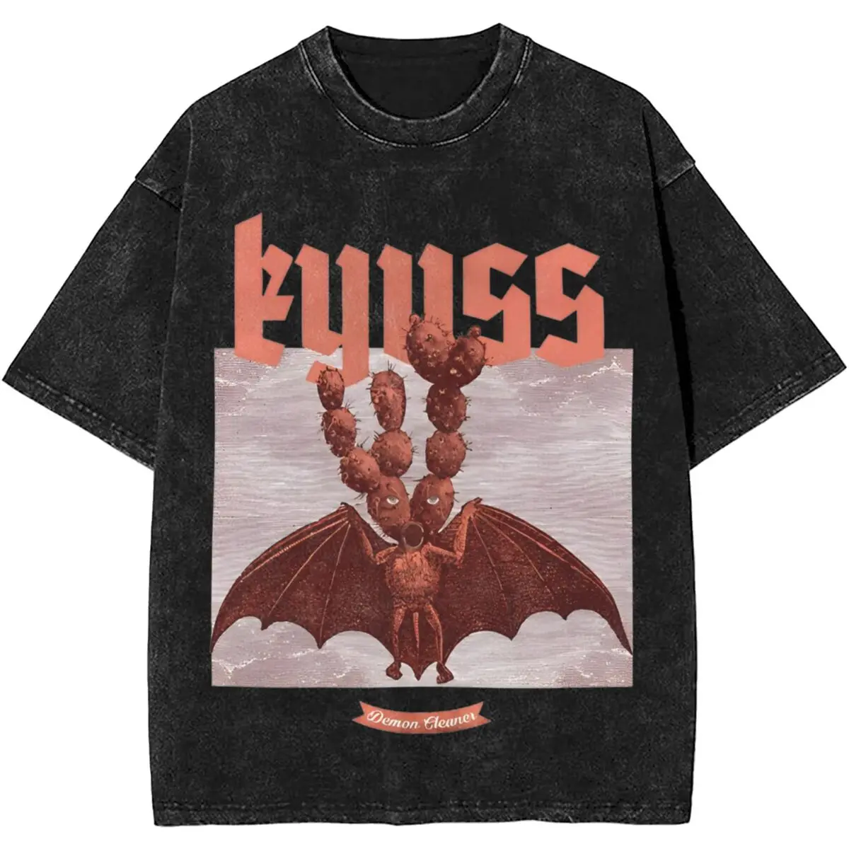 2024 Summer Rock Kyuss Demon Cleaner Music Band Washed T Shirt Outfit Harajuku T-Shirts Men Women Tee Shirt