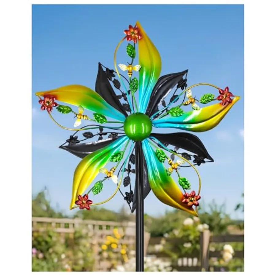 

Wind Spinners Outdoor, Kinetic Wind Sculptures and Spinners, 57" Double-Side Metal Wind Spinner for Yard and Garden, Lawn Art D