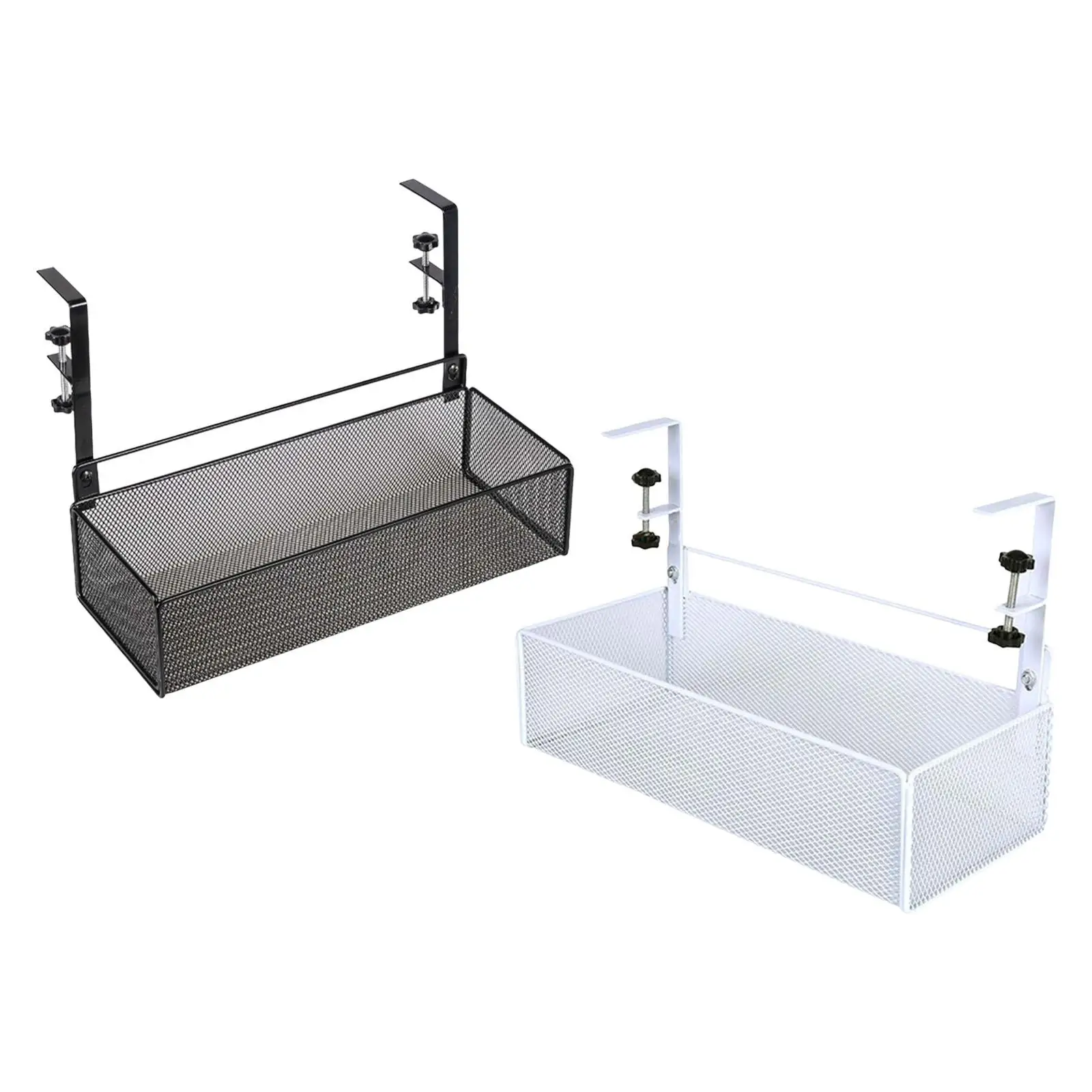 Desktop Hanging Organizer Multifunctional Large Capacity Iron Mesh Under Desk Side Storage Rack for Bedroom Office Supplies