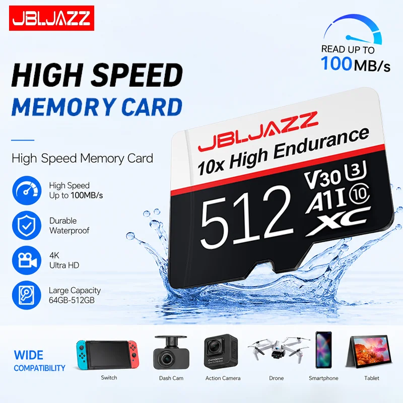

High-speed Memory card 64GB 128GB 256GB 512GB 4K Video sd card Mini TF card is used to monitor the drone tachograph