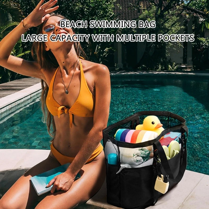 Convenient Storage Poolside Bag With Ample Space Zippered Bottom For Personal Care Items And Entertainment Devices