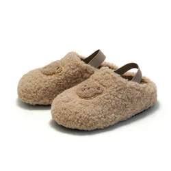 New Children's Cork Cotton Shoes Boys' Plush Sandals Girls' Plush Sandals Babies' Indoor Outdoor Home Slippers Toddler Shoes