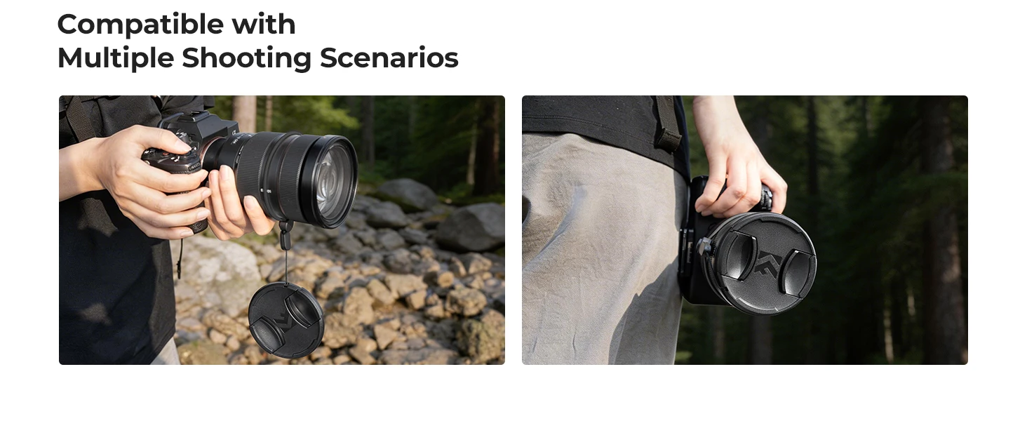K&F CONCEPT Vorderer Objektivdeckel Set 7-in-1 Mittelklemme Anti-Verlust Halter Mikrofasertuch für Canon Nikon Sony Fujifilm – Detail 5