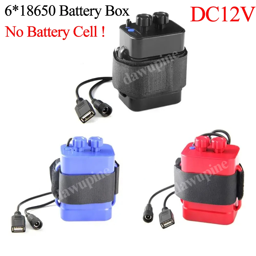 6X18650 Battery Storage Case Box USB Charging 12V Battery Pack DIY Power Bank Case Box For LED Bike Light Smartphone Waterproof