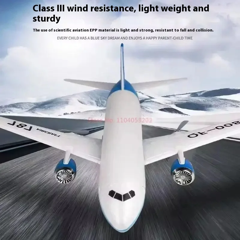 Modelo de avião de controle remoto para crianças, controle remoto elétrico, três canais, avião de asa fixa, Boeing 787, Qf008, 2.4g